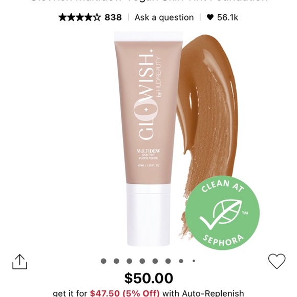 GloWish Multidew Vegan Skin Tint Foundation Tan - Picture 4 of 4